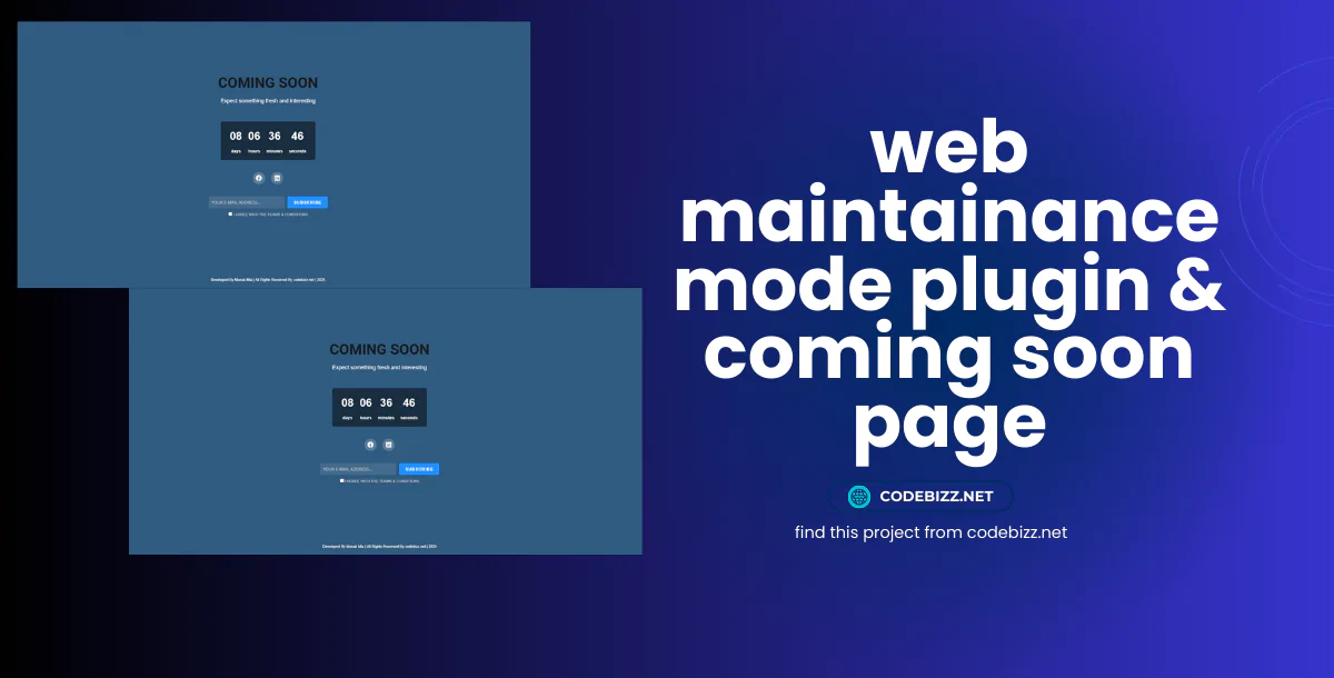Web App  Maintenance and Coming Soon Page